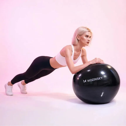 Wozinsky WGB65BB gimnastikos kamuolys, 65 cm – juodas