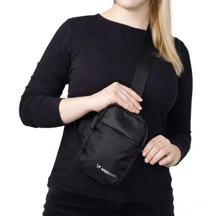 Wozinsky WMS-W1 Unisex Mini Peties Krepšys Vandeniui Atsparus Dviem Skyriais Mobiliajam Telefonui - Juodas