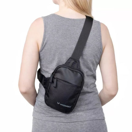 Wozinsky WMS-W1 Unisex Mini Peties Krepšys Vandeniui Atsparus Dviem Skyriais Mobiliajam Telefonui - Juodas