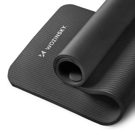 Wozinsky WNSP-15C treniruočių kilimėlis 183 x 61 x 1,5 cm, storas gimnastikos kilimėlis jogai ir fitnesui - juodas
