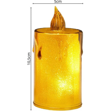 DECORATIVE CANDLE 8 CM AMBER WARM WHITE 1 LED