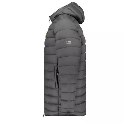 Geographical Norway men's jacket AMIGOMAP LONG HOOD DB DGREY MEN 233 DARK GRAY (WZ5086H/GN-GRIS FONCÉ)