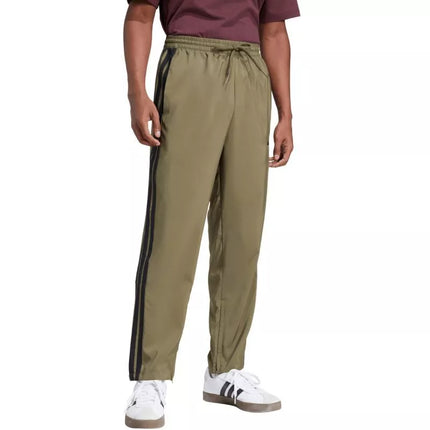 Vyriškos kelnės adidas Essentials Stanford su 3 dryželiais, atvirais kraštais, alyvuogių spalvos JE6401
