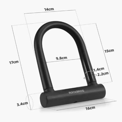 Rockbros RKS610-BK U formos dviračio spyna - juoda