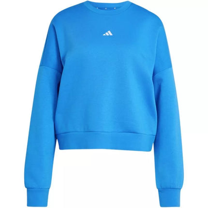 adidas Essentials Feelcozy moteriškas džemperis su mažu logotipu, mėlynas KC5280