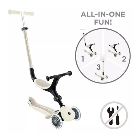 Motoroleris su važiavimo sėdyne GO•UP ACTIVE LIGHTS ECOLOGIC (745-566)