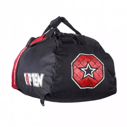TOP TEN sportinis krepšys su kuprinės funkcija 70 x 35 cm TOR-P2 MMA juoda ir raudona