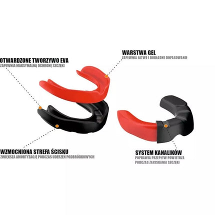 Gel Mouthguard + Box - Black and Red | GelTech