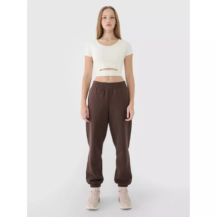Women's crop top plain t-shirt 4F 4FRSS25TTSHF2695-11S