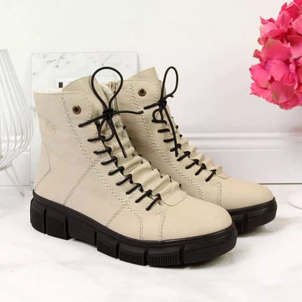 Rieker W X3428 suomi auliniai batai smėlio spalvos