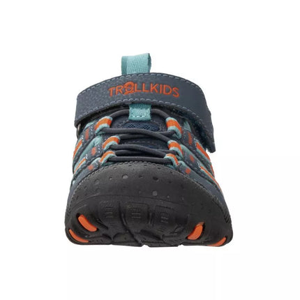 Trollkids Vaikiski Sandefjord Sandal XT Tamsiai mėlyna/Pilkšvai Turkio/Ryškiai Oranžinė Vaikiški Sportiniai Sandalai Berniukams/Mergaitėms (668-110)