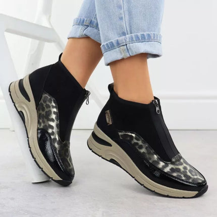 Women's black wedge ankle boots Rieker N9362-00