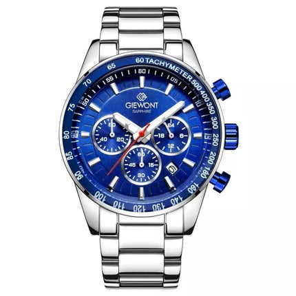 Vyriškas laikrodis Giewont Chronograph Safyrinis Sidabrinis Mėlynas GW9140-B3