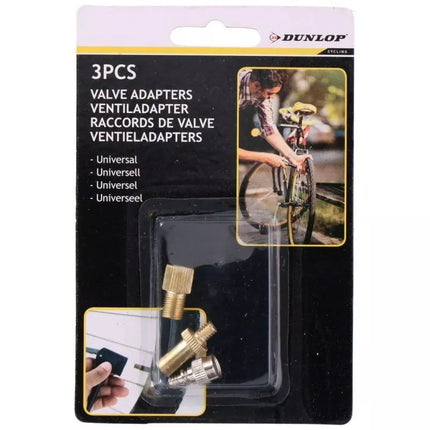 Adapteriai AV-DV / DV / FV-AV / FV-DV vožtuvams, 3 vnt. DUNLOP