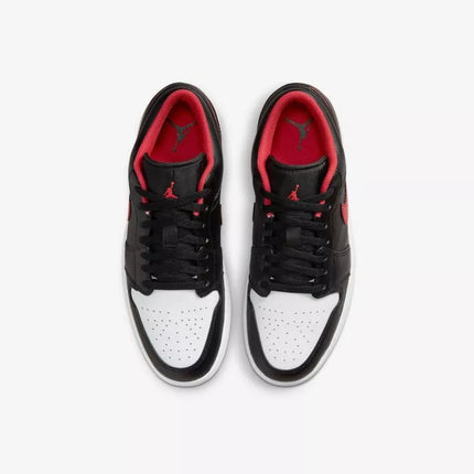 Air Jordan 1 LOW Black/Fire Red/White sports shoes - 553558-063