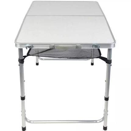 FOLDABLE CAMPING TABLE 120x60x70/62/55CM 4 CHAIRS AND SHELF