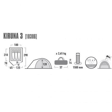 High Peak Kiruna 3 palapinė 10306