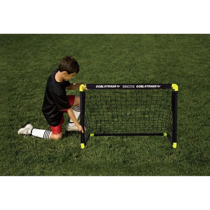 Sulankstomas futbolo vartų komplektas su tinklu, kamuoliu ir pompa, 91x61x61 cm