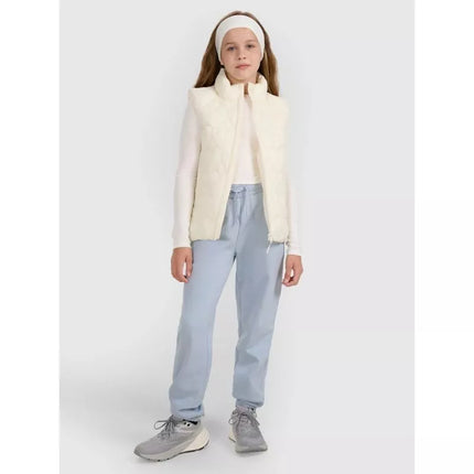 Girls' down vest with synthetic filling 4F 4FJRAW25TVJAF323-11S