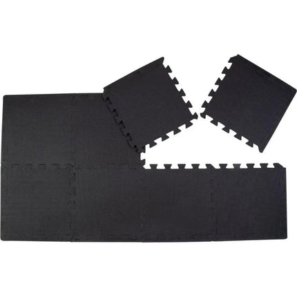 PUZZLE MAT FOR FITNESS EQUIPMENT 8 PCS 30x30x0.9 CM BLACK PURE 2 IMPROVE