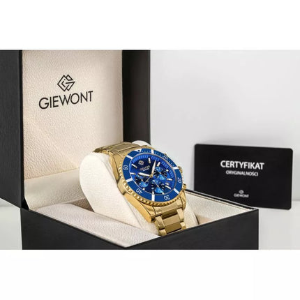 Men's Watch Giewont Chronograph Sapphire Gold Blue GW3970-B6