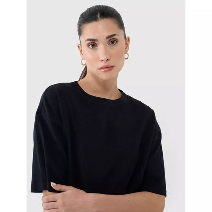 Moteriški paprasto kirpimo marškinėliai "waffle knit" 4F 4FRSS25TTSHF2651-20S