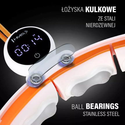 HHM21 HULA HOP WHITE/ORANGE WITH MAGNETS, TPE PROTECTION AND WEIGHT + HMS COUNTER
