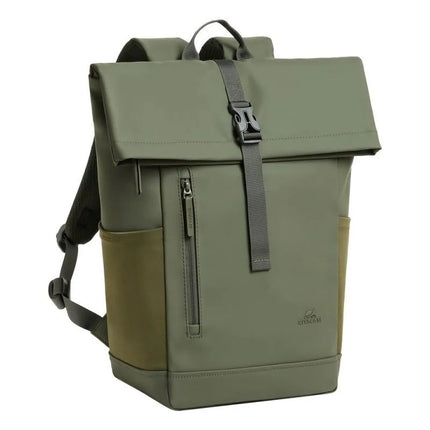Rivacase Eden Backpack Travel Backpack Olive Waxed Leather (Pull Up), Polyester, Recycled Polyethylene Terephthalate (rPET)