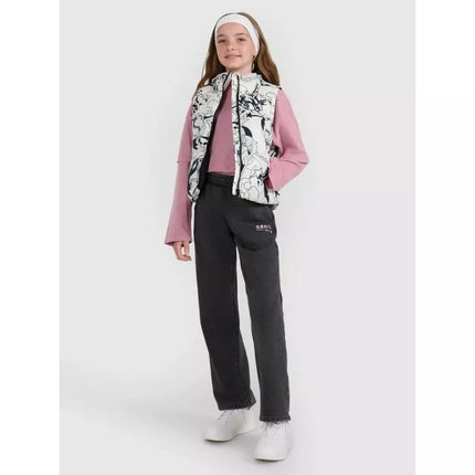 Girls' down vest with synthetic filling 4F 4FJRAW25TVJAF320-11A