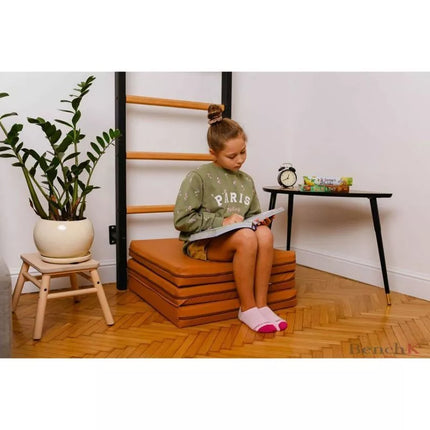 Sulankstomas gimnastikos čiužinys, rudas, 180 cm, BENCHK