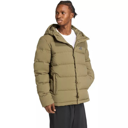 Vyriškas adidas Helionic Climawarm striukė su gobtuvu, alyvuogių JX0580