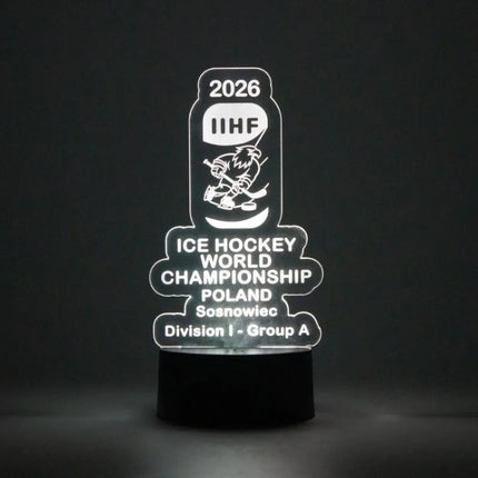 IIHF pasaulio ledo ritulio čempionato IA diviziono Sosnovece 2026 dekoratyvinis šviestuvas