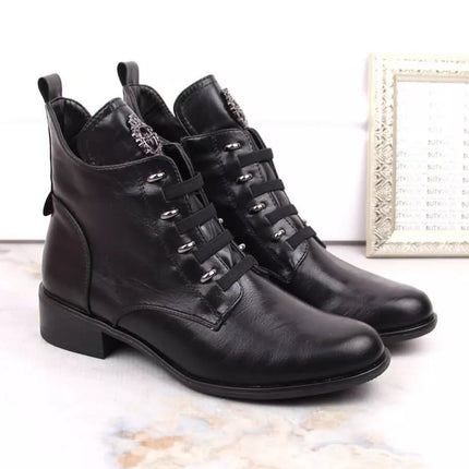 Jezzi W JEZ412A insulated flat ankle boots, black