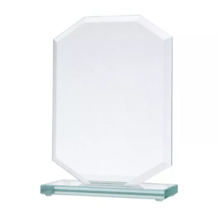 Glass trophy with a broken base