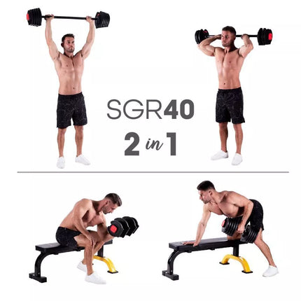 SGR40 PRO SET 2-in-1 reguliuojamas hantelių komplektas 43.5 kg HMS
