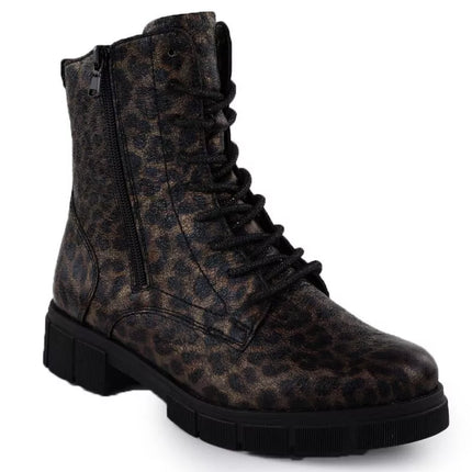 Moteriški rudi leopardo rašto darbiniai batai Rieker Remonte D2S72-90
