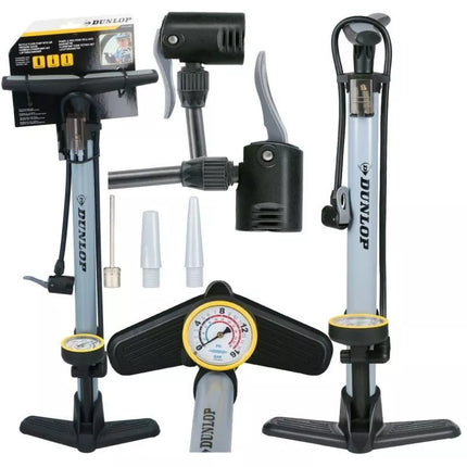 DUNLOP Dviračio / Dirbtuvių siurblys, 230Psi (16Bar) su manometru, pilkas