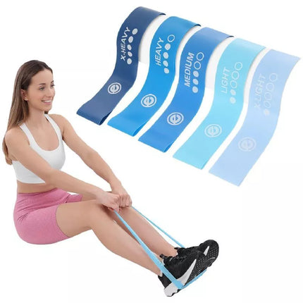 Rinkinys mini mėlynų pasipriešinimo gumų 5 viename CrossFit ENERO FIT