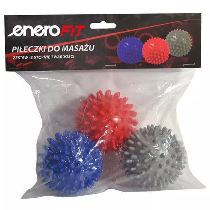 ENERO FIT MASAŽINIAI KAMUOLIUKAI EŽYS, 7 CM, 3 VNT. RINKINYS