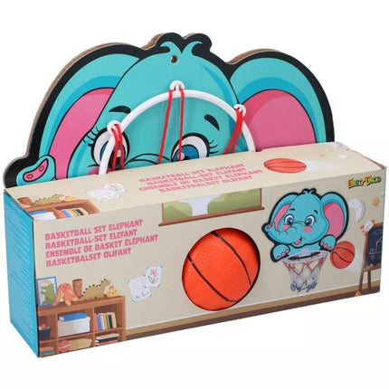 BASKETBALL BACKBOARD 40x30CM WITH ELEPHANT BALL
