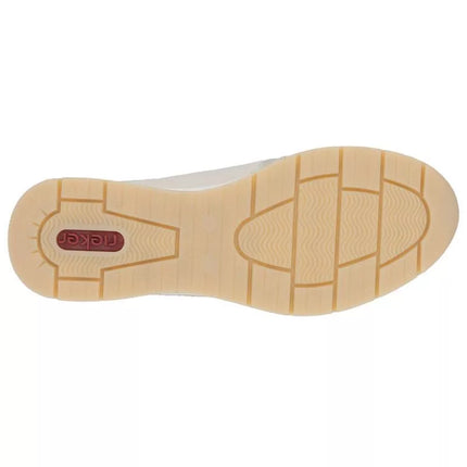 Moteriški smėlio spalvos odiniai platforminiai kedai Rieker N9301-60