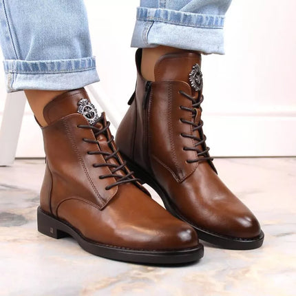 „Potocki W WOL171C“ raišteliai ir užtrauktukas, aulinukai, rudi