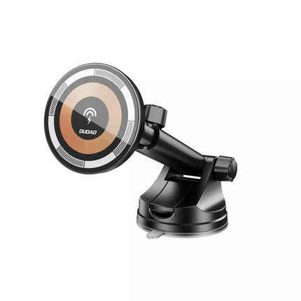 Dudao F12MAX+ Car Holder with 15W Wireless Charger, Compatible with Magsafe - Black