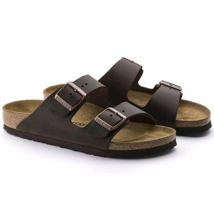 Birkenstock Arizona Nubuk Habana Siauri Rudi Moteriški/Vyriški Šlepetės (52533)