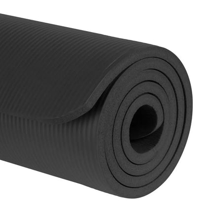 REBEL AKTYVUS GIMNASTIKOS kilimėlis JOGAI, PILATES, FITNESUI, 183x61cm, 6MM STORIO, TPE MEDŽIAGA RBA-3152-BK