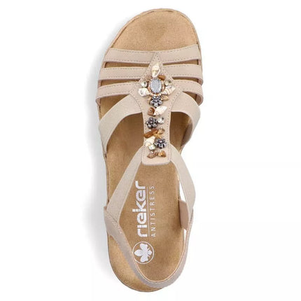 Patogios Rieker W RKR680 smėlio spalvos basutės