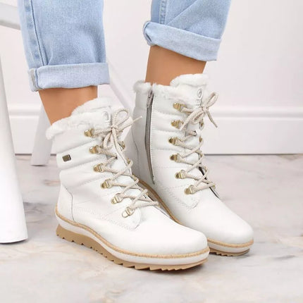 Remonte W RKR629 balti odiniai aulinukai su vilnos pamušalu, neperšlampami