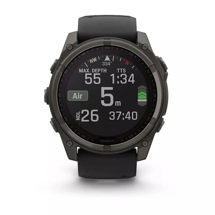 Garmin Fenix 8 Saulės safyrinis titano laikrodis Anglies pilka DLC juodas