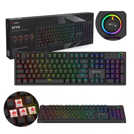 SAVIO MECHANINĖ KLAVIATŪRA STYX OUTEMU RED HOT SWAP RGB