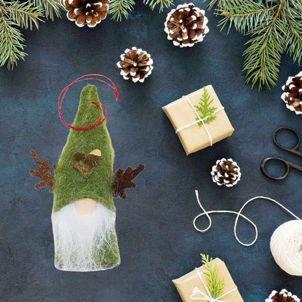 CHRISTMAS DECORATIVE PENDANT 9CM GREEN SANTA CLAUS